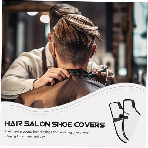 MERRYHAPY Reusable Transparent Barber Shoe Covers Durable PVC Protection for Hair Stylists Home Use Breathable Design for Salon and Spa Settings in Saudi Arabia