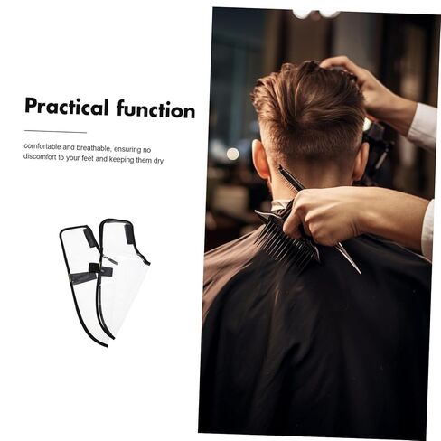 MERRYHAPY Reusable Transparent Barber Shoe Covers Durable PVC Protection for Hair Stylists Home Use Breathable Design for Salon and Spa Settings in Saudi Arabia