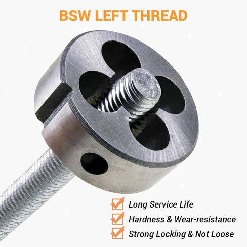 1 قطعة 1/2 "-12 BSW قالب لولبة مستدير، آلة مترابطة اليد اليمنى سبائك الصلب قالب دائري لخيوط قالب الآلات إصلاح المسمار أداة القطع in Saudi Arabia