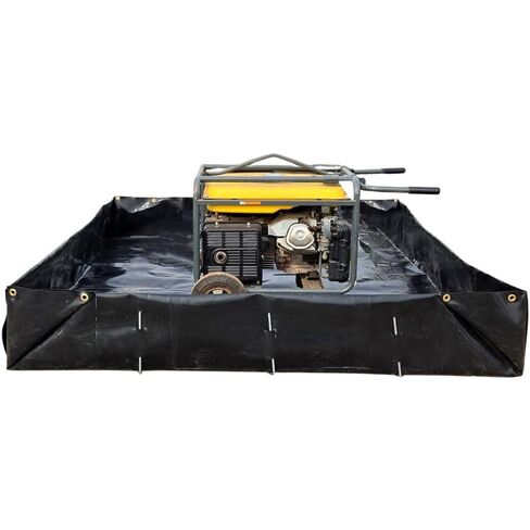 حاجز احتواء تسرب الوقود من Justrite MightyBerm، مقاس 6 × 6 بوصة كبير مع جدران مقاس 12 بوصة، سعة 268 جالونًا للاحتواء الثانوي المؤقت للزيت والوقود والانسكابات الكيميائية، صنع في الولايات المتحدة الأمريكية، أسود، 28010 in Saudi Arabia