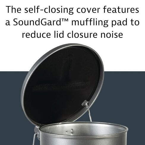 Justrite 10 Gallon Galvanized Steel Oily Waste Can, 18" x 14" Metal Oil Rag Safety Can with Quiet Foot Operated Self-Closing Lid for Oil Rag Disposal, Made in The USA, Silver, 09304 in Saudi Arabia