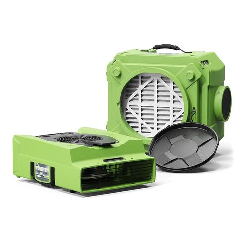 صفقة حزمة ALORAIR HEPA لغسيل الهواء (أخضر): محرك هواء 950 CFM وجهاز هواء سلبي 550 CFM قابل للتكديس لجودة الهواء الداخلي واستعادة أضرار المياه (1 * منظف هواء HEPA 550، 1 * محرك هواء Zeus 900) in Saudi Arabia