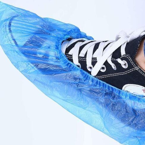 100Pcs Disposable Non-Woven Shoe Covers Waterproof Non-Slip Indoor Protective Footwear Covers Thickened Breathable Material for Dust Prevention and Floor Protection in Saudi Arabia