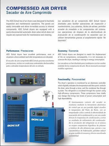 SCHULZ REFRIGERATED AIR COMPRESSOR DRYER: 20-25 CFM 115 VOLTS in Saudi Arabia