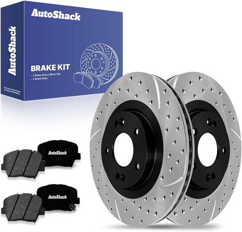 AutoShack 12.6" (320 mm) Front Vented Brake Rotors Coated + Ceramic Brake Pads Replacement for 2014-2015 Kia Sorento 2013-2016 Hyundai Santa Fe Sport 6-PC Brake Kit ArmorStop in Saudi Arabia