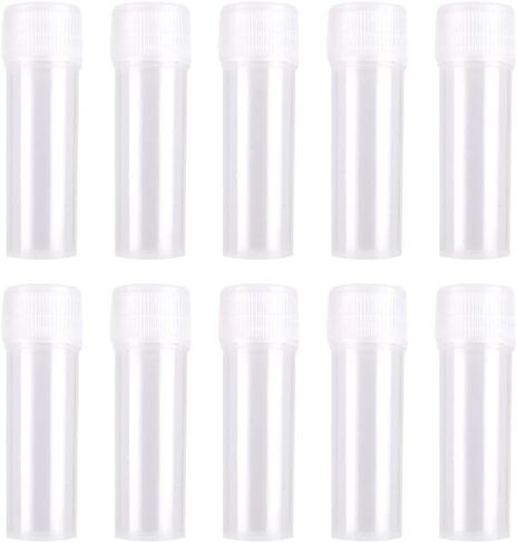 GSHLLO 50 Pcs 7ml Clear Plastic Lab Vials Screw Cap Sample Bottles Transparent Sample Tubes Leak Proof Vial Bottles Small Item Storage Vials Empty Vial Containers for Solids Liquids in Saudi Arabia