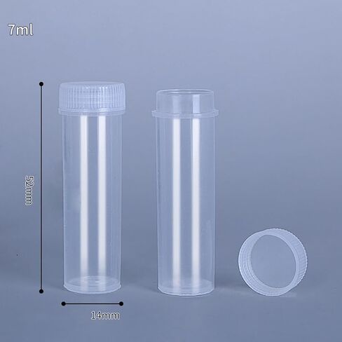 GSHLLO 50 Pcs 7ml Clear Plastic Lab Vials Screw Cap Sample Bottles Transparent Sample Tubes Leak Proof Vial Bottles Small Item Storage Vials Empty Vial Containers for Solids Liquids in Saudi Arabia