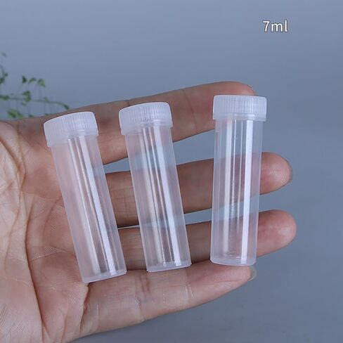 GSHLLO 50 Pcs 7ml Clear Plastic Lab Vials Screw Cap Sample Bottles Transparent Sample Tubes Leak Proof Vial Bottles Small Item Storage Vials Empty Vial Containers for Solids Liquids in Saudi Arabia