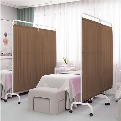 6ft Mobile Medical Privacy Screen Room Divider - Folding Iron Frame for Ward, Beauty Salon & Health Care - Space-Saving Vertical Partition (Color-1, 2-Panel) in Saudi Arabia