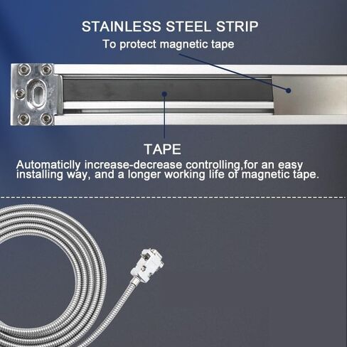 Magnetic Linear Scale Encoder, 5µm Resolution, 450mm Travel for Milling, Lathe, Grinding and Lathe Machines in Saudi Arabia