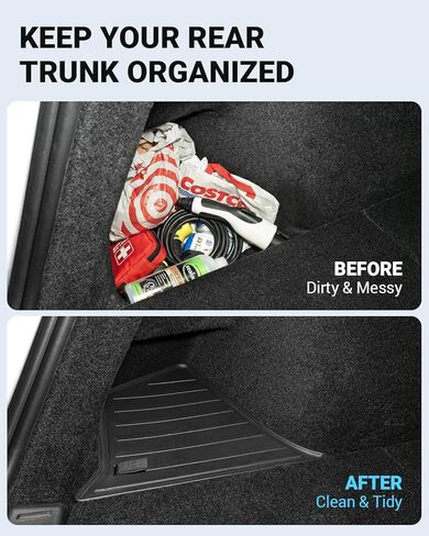Motrobe 2024 2025 Tesla Model 3 Highland Rear Trunk Organizer Side Storage Box with Carpeted Lid Reinforced Handle for Model 3 Interior Accessories in Saudi Arabia