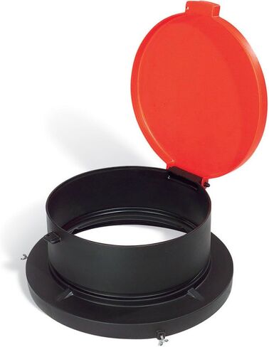 New Pig DRM965 Polyethylene Drum Funnel with Hinged Lid, 24-1/2" Diameter x 11" Height, Red, for 55 Gallon Open-Head Steel and Poly Drums in Saudi Arabia