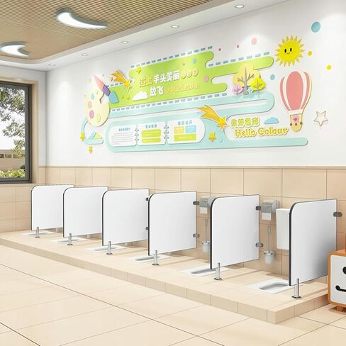 Floor-Mounted Toilet Partition Divider for Urinals, Kids & Men's Restrooms, Durable Urinal Baffle Panel, Privacy Screen for Toilets, Commercial Bathroom Solutions in Saudi Arabia
