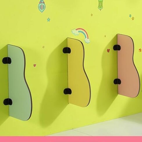 Children's Wall-Mounted Urinal Privacy Partitions, Kindergarten Toilet Dividers, Public Health Baffles for Hotels/Schools, Yellow, 60x40cm, Set of 4 in Saudi Arabia