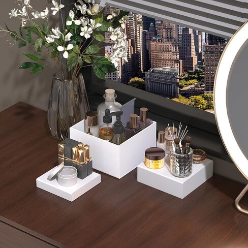 6PCS Buffet Risers with Mini Sign and Marker, Food Risers for Buffet Table, Catering Dessert Cake Stand for Party, Display Riser for Collectibles, Dessert Table Display Set, Acrylic Boxes Nesting Risers, White (5"x6"x7"8"x9"x10") in Saudi Arabia
