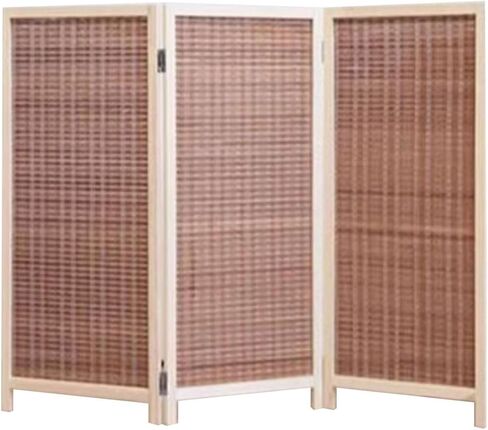 3/4/5/6 Panel Folding Privacy Screen,Indoor Wooden Partition,Individual Privacy Screen Made of Hand-Woven Rattan(4 Panels) in Saudi Arabia