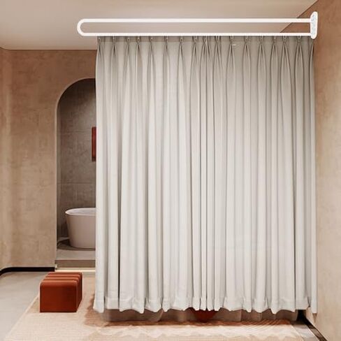 U-S Privacy Screen Rod for Hospitals, SPAs & Beauty Salons | Wall-Mounted Room Divider with Flat Hook | Durable & Stylish Design for Enhanced Privacy in Saudi Arabia