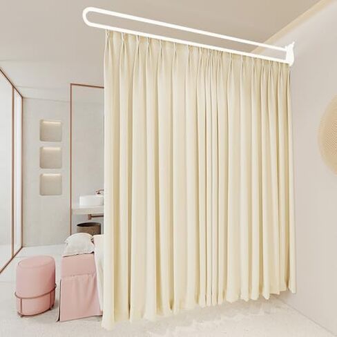 U-S Privacy Screen Rod for Hospitals, SPAs & Beauty Salons | Wall-Mounted Room Divider with Flat Hook | Durable & Stylish Design for Enhanced Privacy in Saudi Arabia