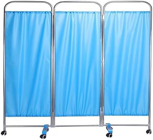 6ft أزرق وأبيض Sn New Vers Mcal مع عجلات - 4 ألواح مقسمة للغرفة للمستشفيات والعيادات وصالونات التجميل - شاشة خصوصية محمولة (W200cm) in Saudi Arabia