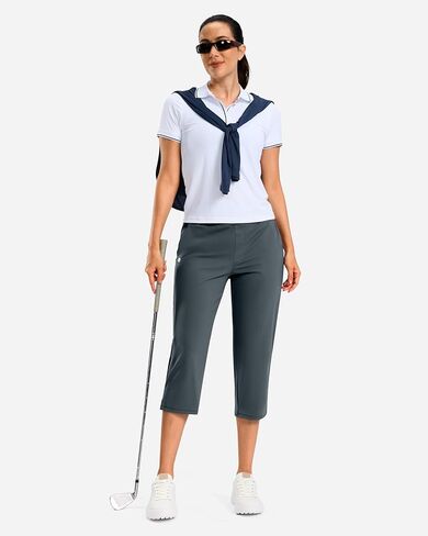 G Gradual 18" 20" Capri Pants for Women Golf Capris 4 Pockets High Waist Stretchy Lightweight Cropped Pants for Dressy Casual in Saudi Arabia