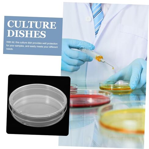 Veemoon 10Pcs Clear Culture Dishes Laboratory Culture Plates for Safe Sample Handling for Experiments and Cell Culture Non Deforming Petri Dish in Saudi Arabia