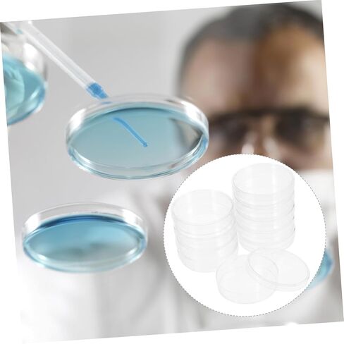 Veemoon 10Pcs Clear Culture Dishes Laboratory Culture Plates for Safe Sample Handling for Experiments and Cell Culture Non Deforming Petri Dish in Saudi Arabia