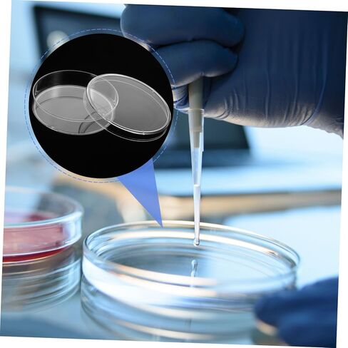 Sosoport 10Pcs Clear Agar Culture Dishes with Lid Cell Plates for Lab Experiments Research and School Teaching Smooth Surface for Easy Sample Observation in Saudi Arabia