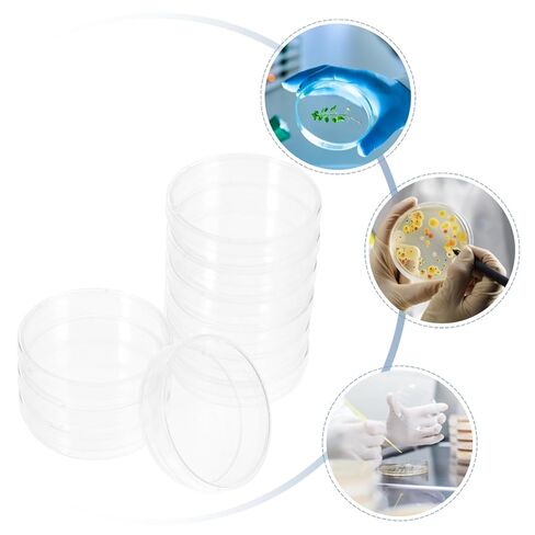 Sosoport 10Pcs Clear Agar Culture Dishes with Lid Cell Plates for Lab Experiments Research and School Teaching Smooth Surface for Easy Sample Observation in Saudi Arabia