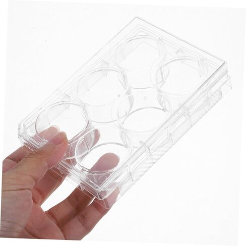 GANAZONO Cell Culture Plate Lid 6-Well Laboratory Tissue Culture Tray for Growth Sturdy Plastic Petri Dish for Scientific Experiments in Saudi Arabia
