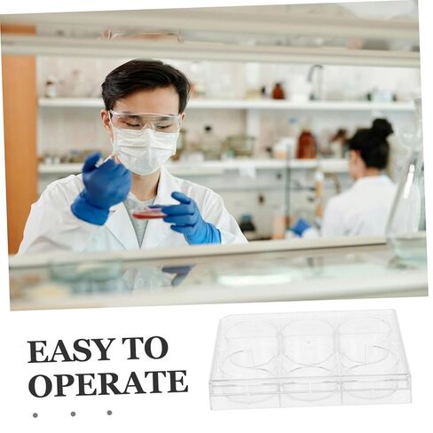 GANAZONO Cell Culture Plate Lid 6-Well Laboratory Tissue Culture Tray for Growth Sturdy Plastic Petri Dish for Scientific Experiments in Saudi Arabia
