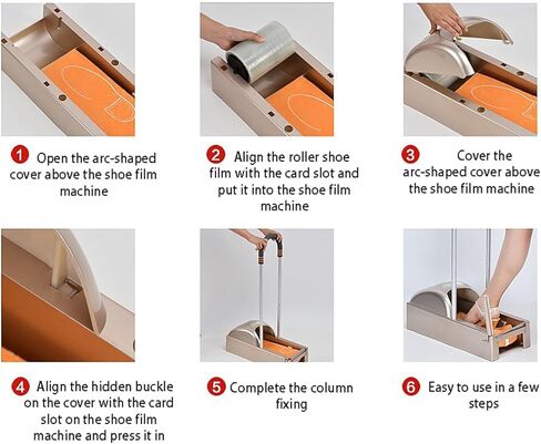 Shoe Cover Machine Shoe Cover Machine Home Fully Automatic Office Smart Shoe Machine Foot Cover Machine Foot Shoe Film Machine Shoe Covers Dispenser (Color : Gold) in Saudi Arabia