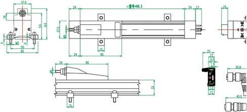 Slider Type Linear Displacement Sensor LF550mm Injection Molding Machine Tie Rod Electronic Ruler(750mm) in Saudi Arabia