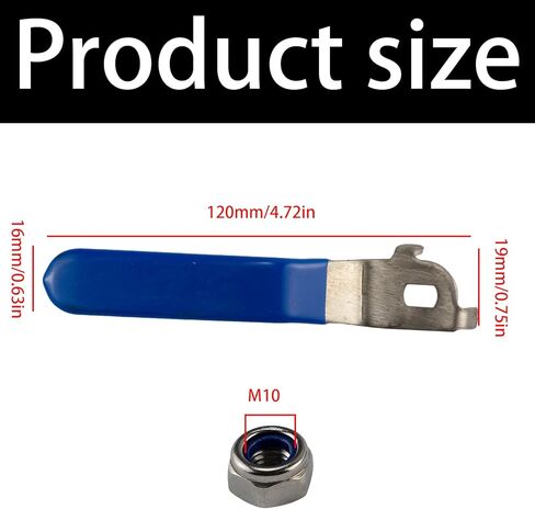1PCS Blue Ball Valve Handle DN25 with 1 M10 Nut for Ball Valve for Outdoor Faucet Ball, Valve Handle Accessories, Replacement Service Hose Water Nozzle (6x10x2.5mm) in Saudi Arabia