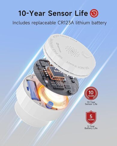 Heiman Matter Smoke Detector, Smart Photoelectric Fire Alarm, UL217-10th Certified, Battery Powered, Real-Time Notification, Compatible with Smartthings, Home Assistant, Mini Portable for Home Travel in Saudi Arabia