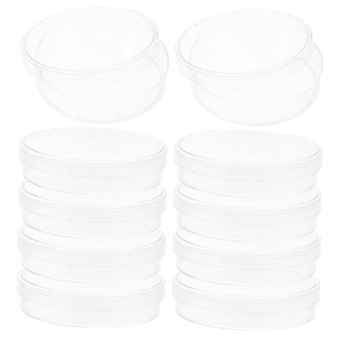 Cabilock 10pcs Cell Culture Plates Round Sterile Petri Dishes Lids for Agar Lab Use Easy to Clean Observe in Saudi Arabia
