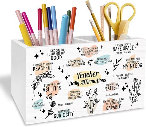 Boy Nursery Decor Pen Holder for Desk, Little Man Cave Pencil Organizer, Modern Black and White Peace Sign Wooden Box Sign Desk Decor for Boys Room Nursery Playroom Decoration in Saudi Arabia