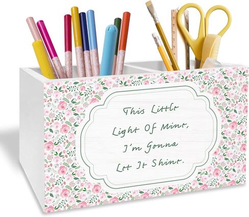 Boy Nursery Decor Pen Holder for Desk, Little Man Cave Pencil Organizer, Modern Black and White Peace Sign Wooden Box Sign Desk Decor for Boys Room Nursery Playroom Decoration in Saudi Arabia