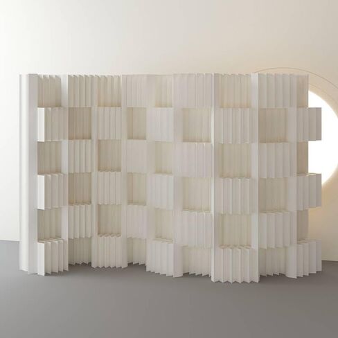 Foldable Paper Room Divider, Space-Saving Temporary Wall Partition, Flexible Shape Changing Privacy Screen for Home, Office, Trade Show, Retail Store, Easy Setup & Portable (H102.4''L118.1'') in Saudi Arabia