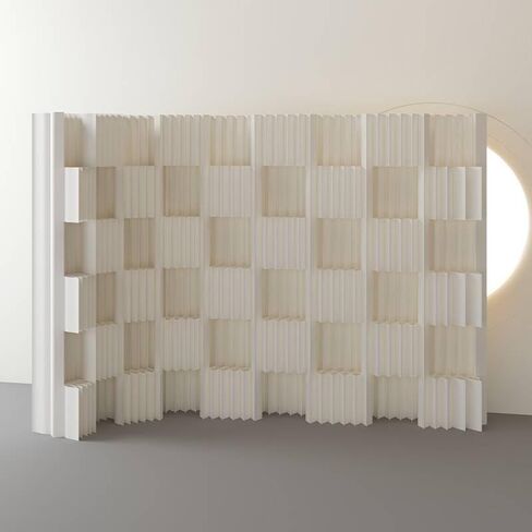 Foldable Paper Room Divider, Space-Saving Temporary Wall Partition, Flexible Shape Changing Privacy Screen for Home, Office, Trade Show, Retail Store, Easy Setup & Portable (H102.4''L118.1'') in Saudi Arabia