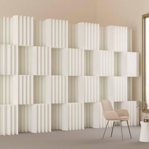 Foldable Paper Room Divider, Space-Saving Temporary Wall Partition, Flexible Shape Changing Privacy Screen for Home, Office, Trade Show, Retail Store, Easy Setup & Portable (H102.4''L118.1'') in Saudi Arabia