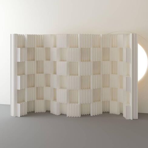 Foldable Paper Room Divider, Space-Saving Temporary Wall Partition, Flexible Shape Changing Privacy Screen for Home, Office, Trade Show, Retail Store, Easy Setup & Portable (H102.4''L118.1'') in Saudi Arabia