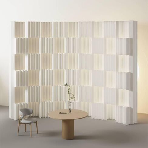 Foldable Paper Room Divider, Space-Saving Temporary Wall Partition, Flexible Shape Changing Privacy Screen for Home, Office, Trade Show, Retail Store, Easy Setup & Portable (H102.4''L118.1'') in Saudi Arabia