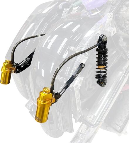 Upgraded Motorcycle Adjustable Remote Reservoir Rear Suspension Shocks Set Fits for Harley Davidson Touring Road Glide Road King Street Glide 2014-2025 Black in Saudi Arabia