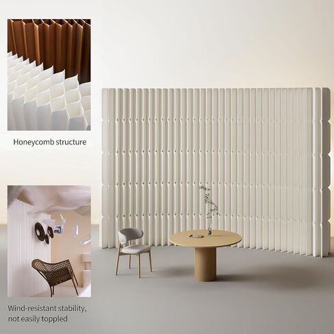 Multi-Functional Folding Kraft Paper Room Divider - Portable Freestanding Privacy Screen for Living Room, Office, Bedroom, and Home Decor in Saudi Arabia