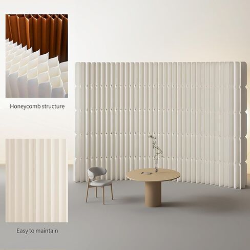 Multi-Functional Folding Kraft Paper Room Divider - Portable Freestanding Privacy Screen for Living Room, Office, Bedroom, and Home Decor in Saudi Arabia