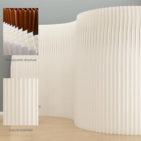 Multifunctional Folding Kraft Paper Room Divider - Freestanding Wall Partition for Living Rooms, Offices, Beauty Salons, Privacy Screen, Space Saver, Stylish Home Decor in Saudi Arabia