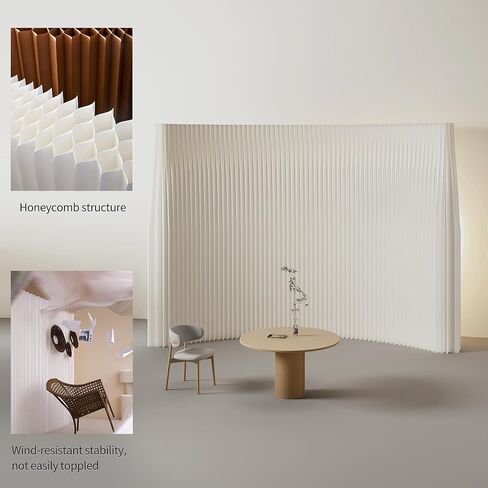 Multifunctional Folding Kraft Paper Room Divider - Freestanding Wall Partition for Living Rooms, Offices, Beauty Salons, Privacy Screen, Space Saver, Stylish Home Decor in Saudi Arabia