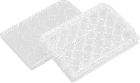 Polystyrene Tissue Culture Plate Highly Transparent Flat Bottom Uniform Thickness with Lid for Laboratory Biology Room 10pcs (24 Well) in Saudi Arabia