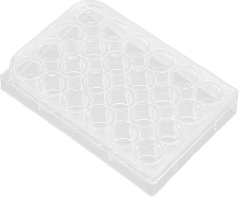 Polystyrene Tissue Culture Plate Highly Transparent Flat Bottom Uniform Thickness with Lid for Laboratory Biology Room 10pcs (24 Well) in Saudi Arabia