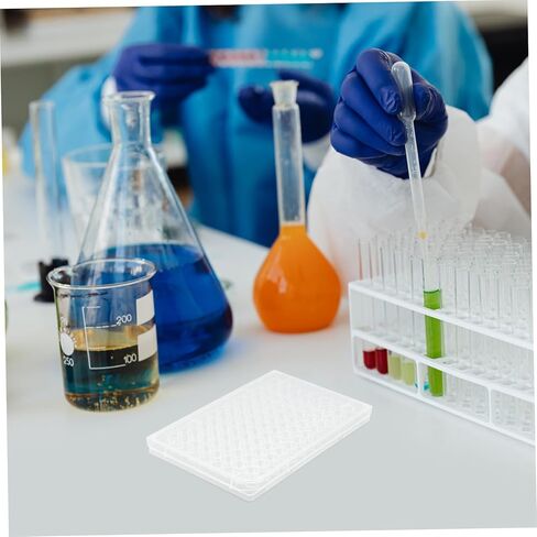 Luxshiny 2-Pack Laboratory Cell Culture Plates with Lids Micro Tissue Culture Plates for Cell Growth Disposable 96-Well for Lab Use in Saudi Arabia
